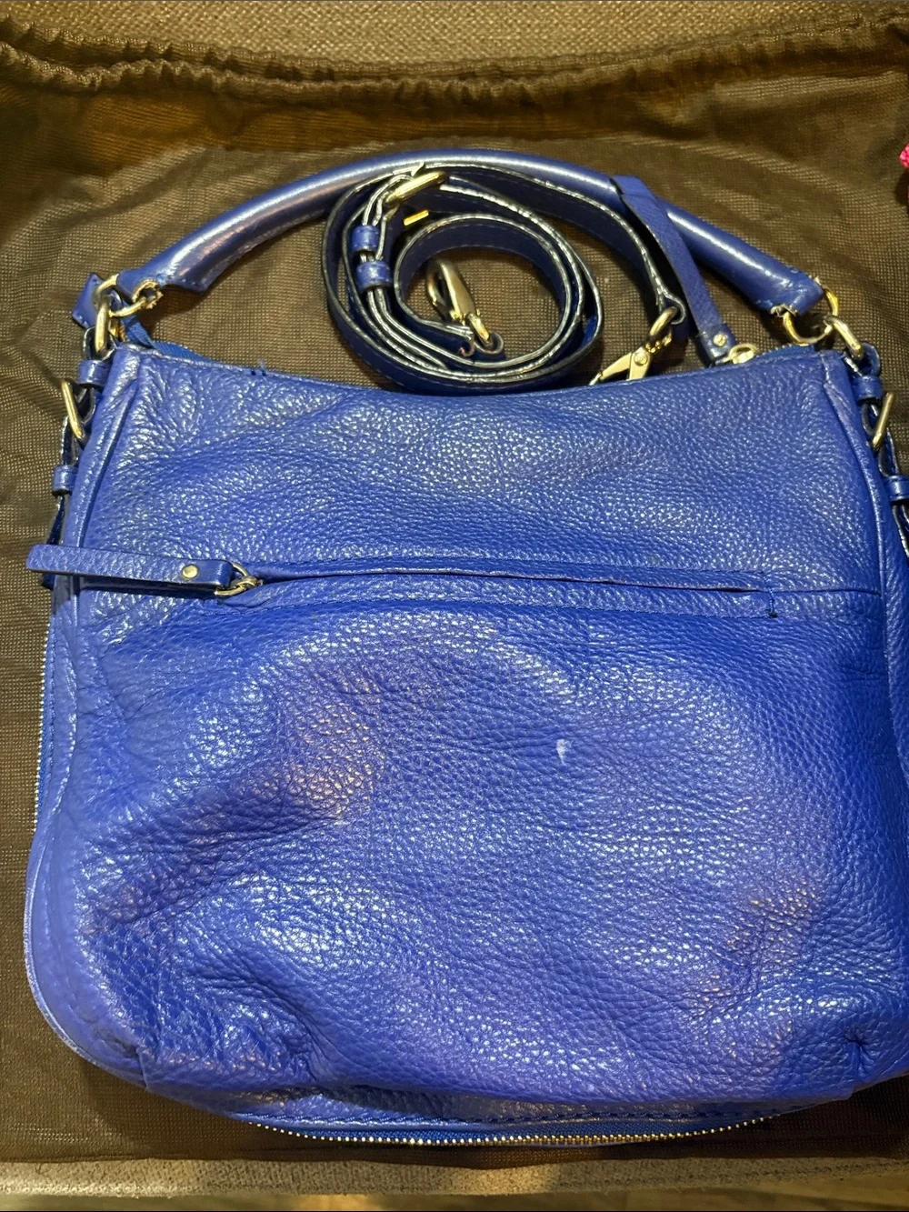 kate spade Royal Blue Pebbled Leather Crossbody